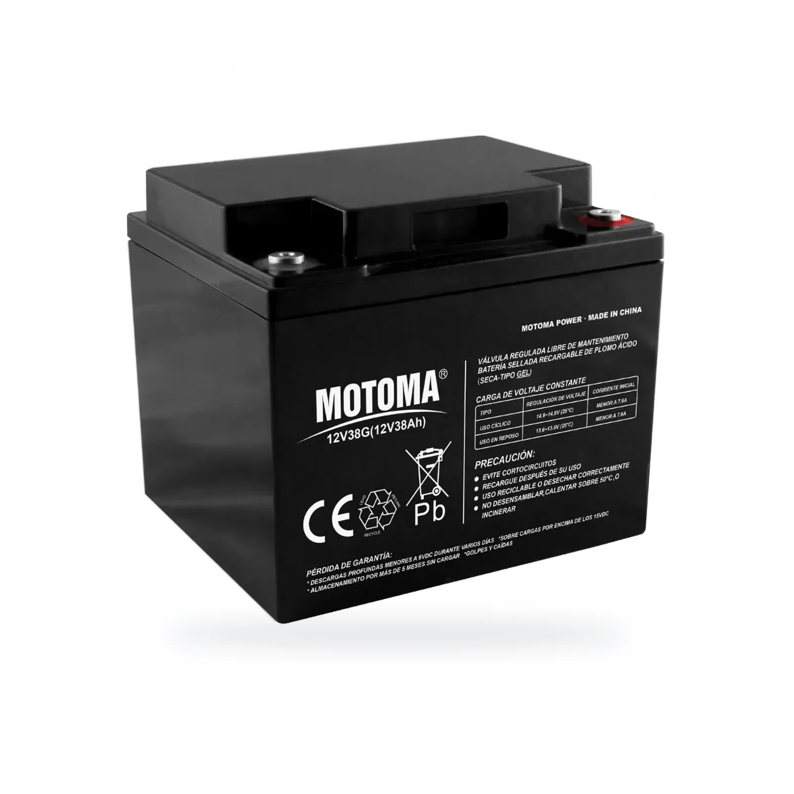 Motoma Bateria Gel 12V-38AH 1600 CICLOS-50% W: 12.5Kg – Reiki Energía Solar