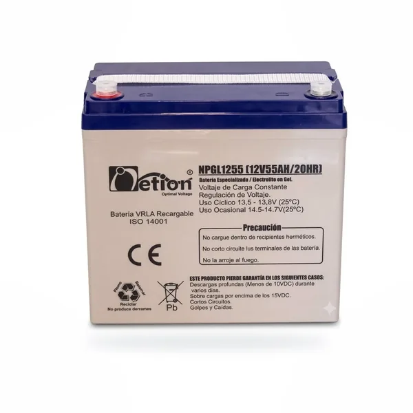 Netion Bateria Gel 12V-55AH 1600 CICLOS-50% W: 17.5Kg – Reiki Energía Solar
