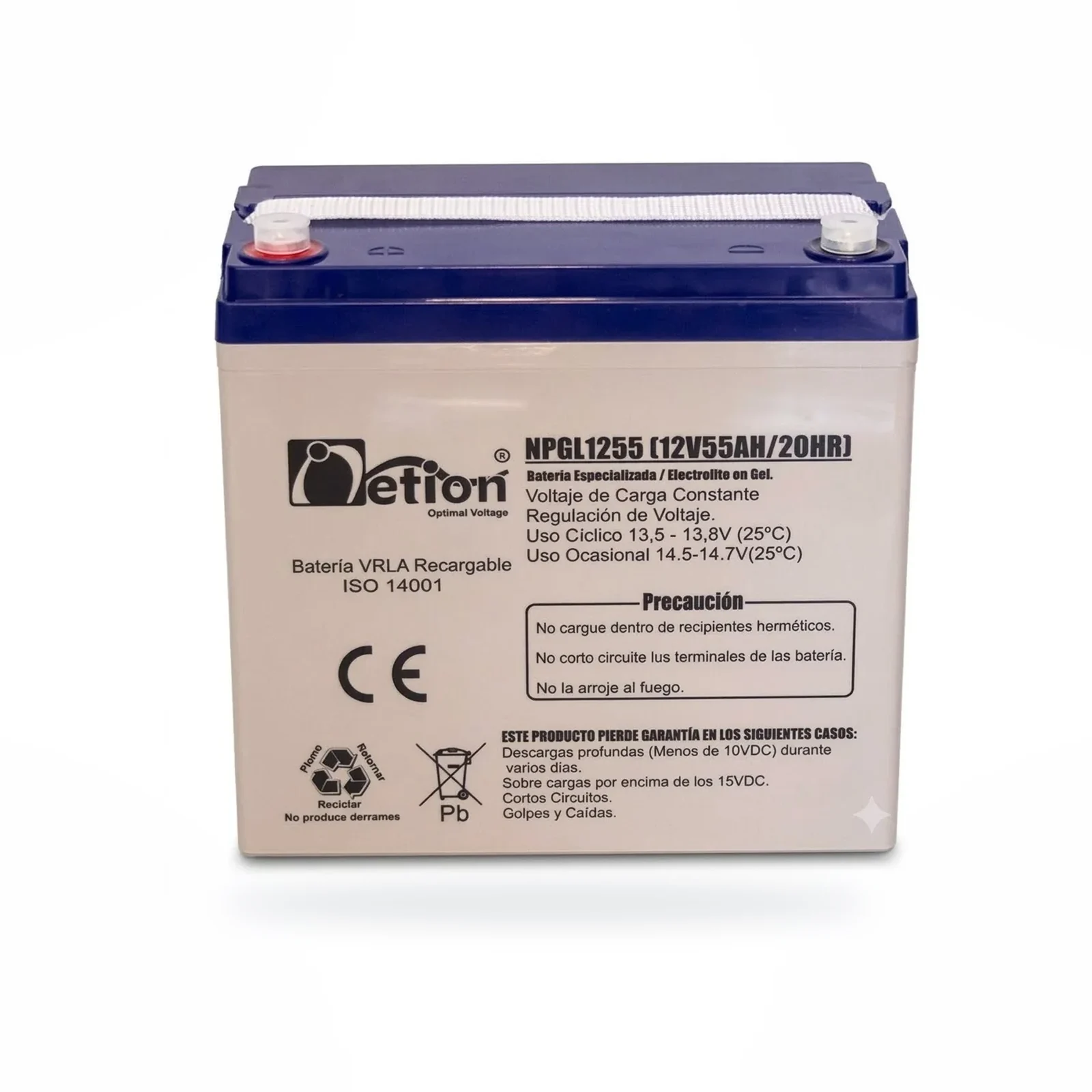 Netion Bateria Gel 12V-55AH 1600 CICLOS-50% W: 17.5Kg – Reiki Energía Solar