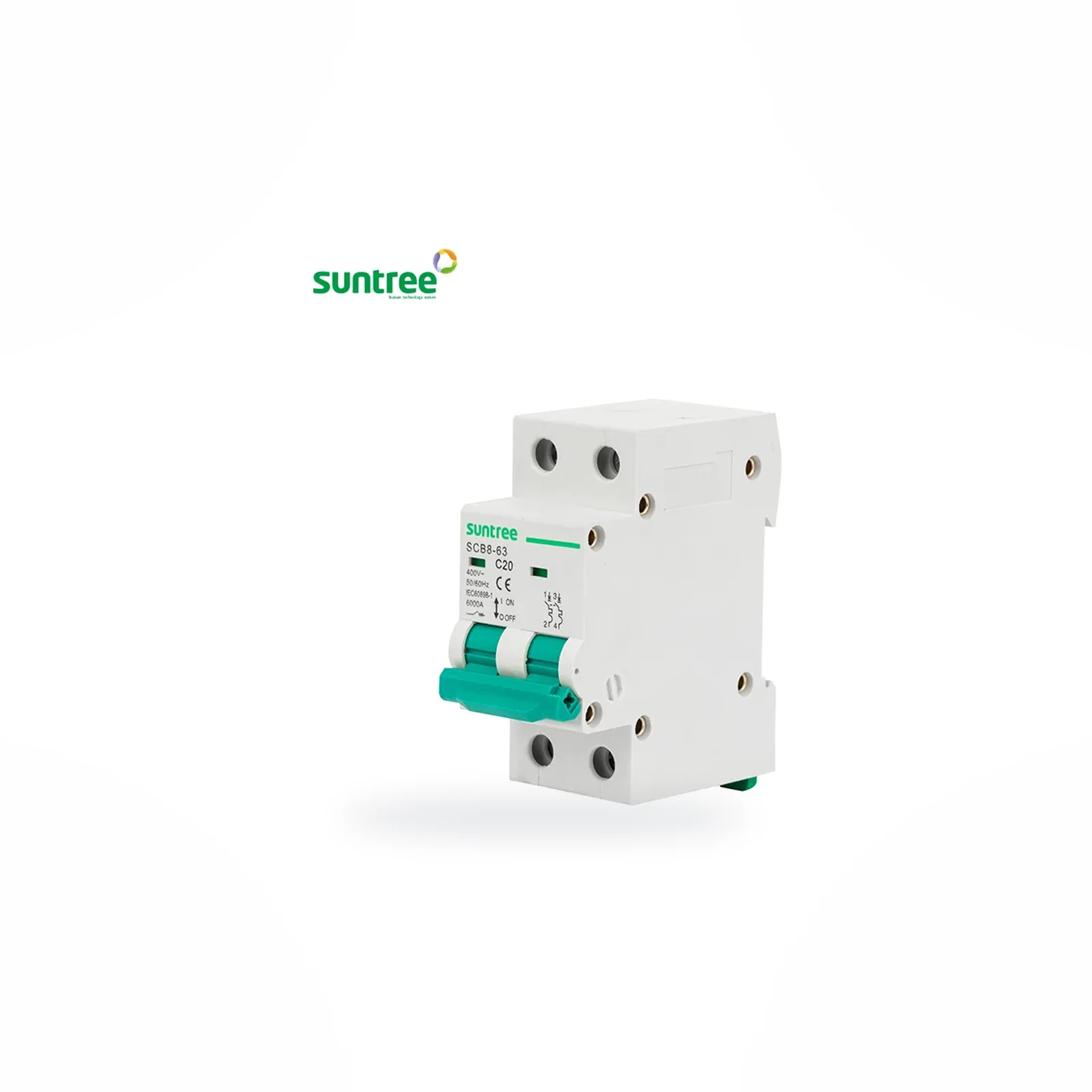 Suntree Proteccion Breaker AC Bifasico- SCB8-63 2P 50A 400VAC – Reiki Energía Solar